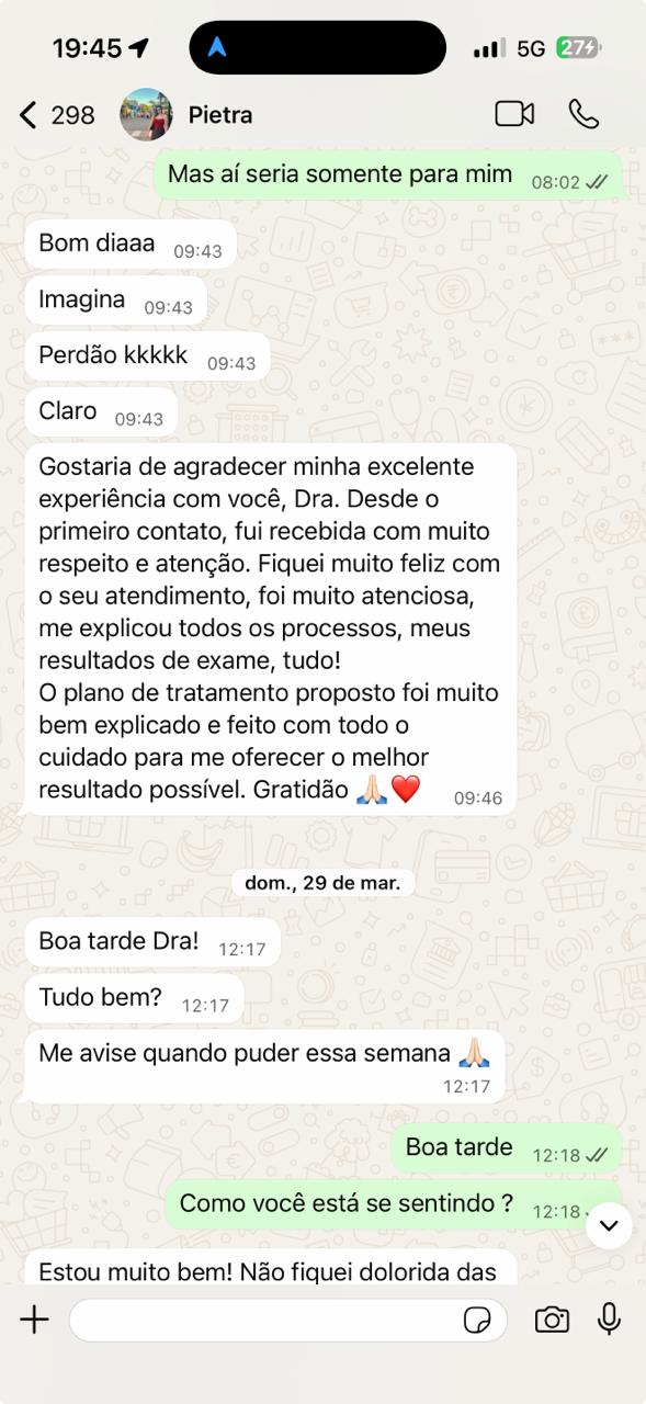 Depoimento de paciente